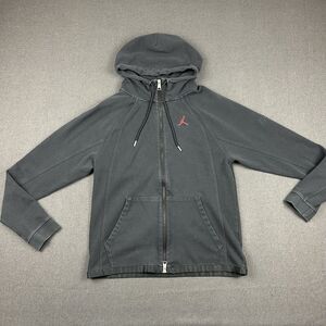 Jordan Essentials Jacket Mens Small Full‎ Zip Warm Up Black Hoodie DJ0886-010